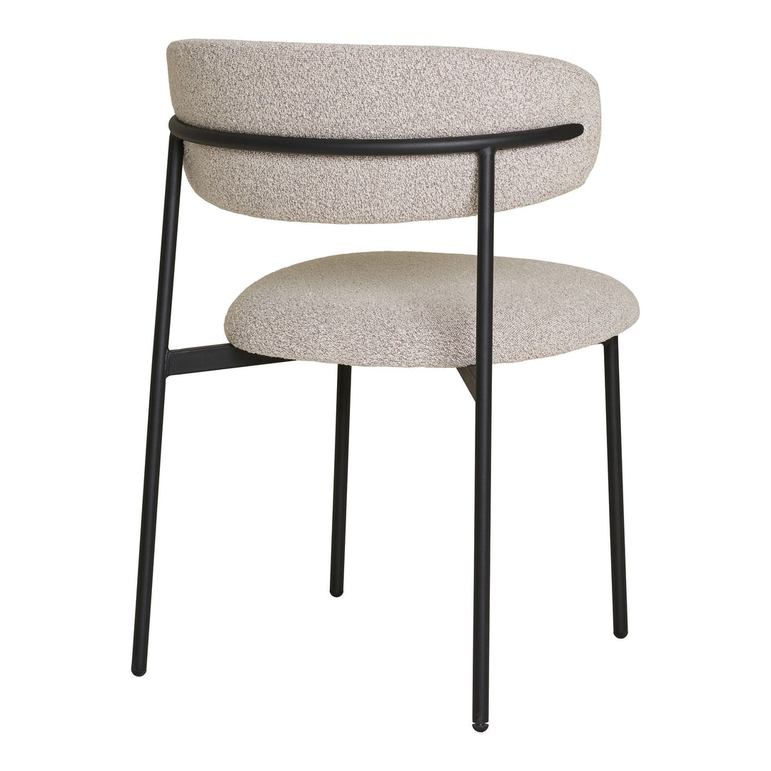 Eetkamerstoelen Mira | Zandkleurig met zwarte poten | 2 stuks