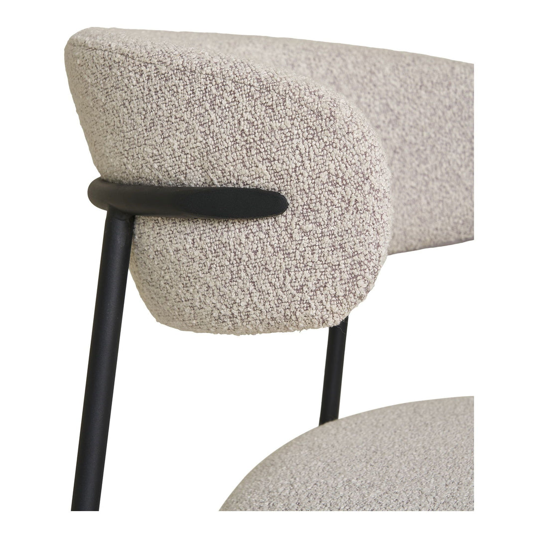 Eetkamerstoelen Mira | Zandkleurig met zwarte poten | 2 stuks
