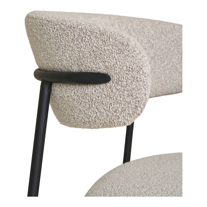 Eetkamerstoelen Mira | Zandkleurig met zwarte poten | 2 stuks