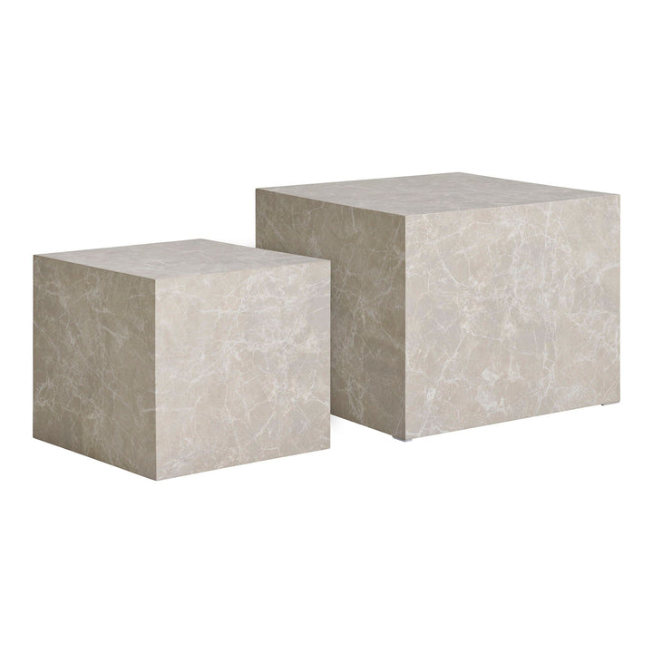 Salontafel Praag set van 2 stuks | 2 maten | Marmer uitstraling | Beige