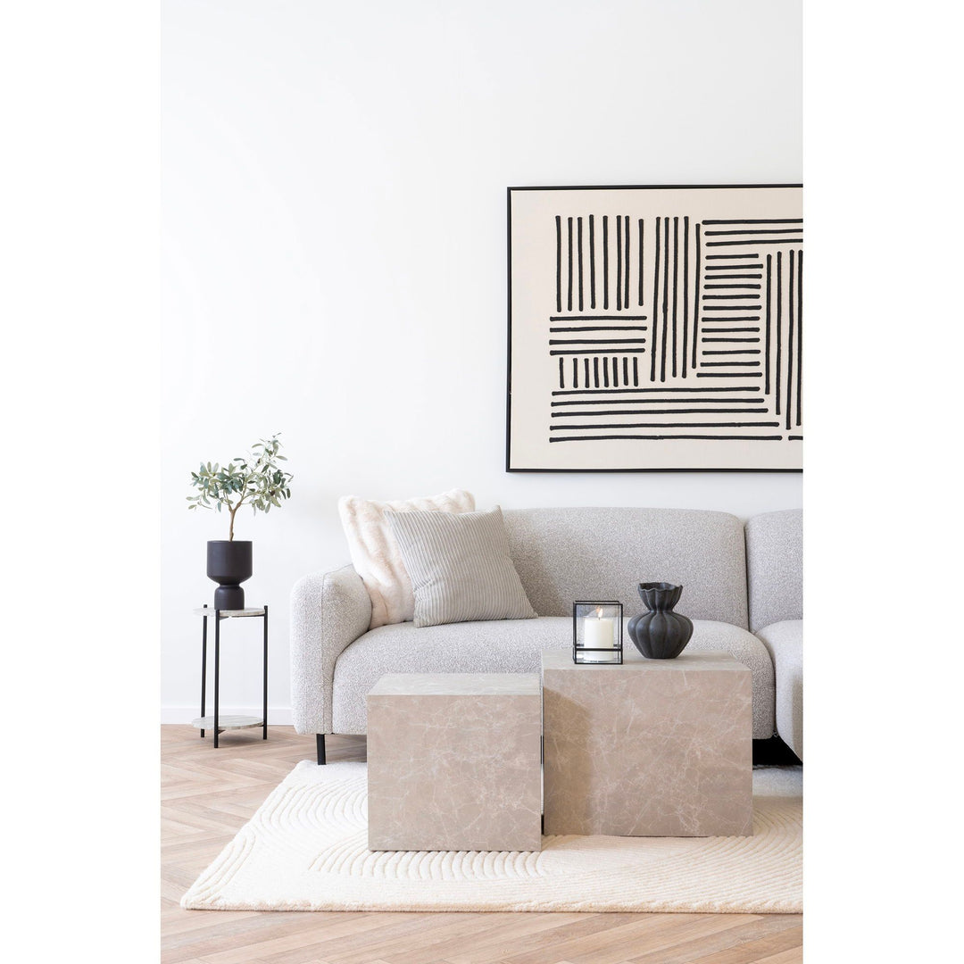 Salontafel Praag set van 2 stuks | 2 maten | Marmer uitstraling | Beige