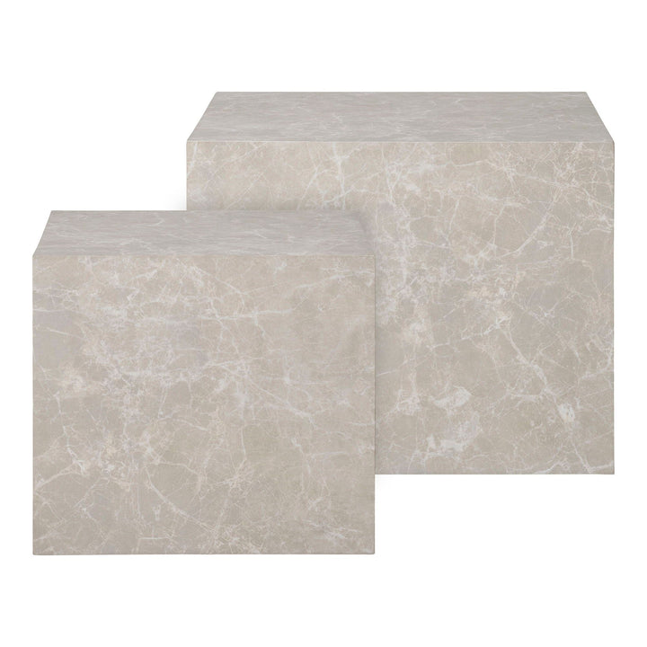 Salontafel Praag set van 2 stuks | 2 maten | Marmer uitstraling | Beige