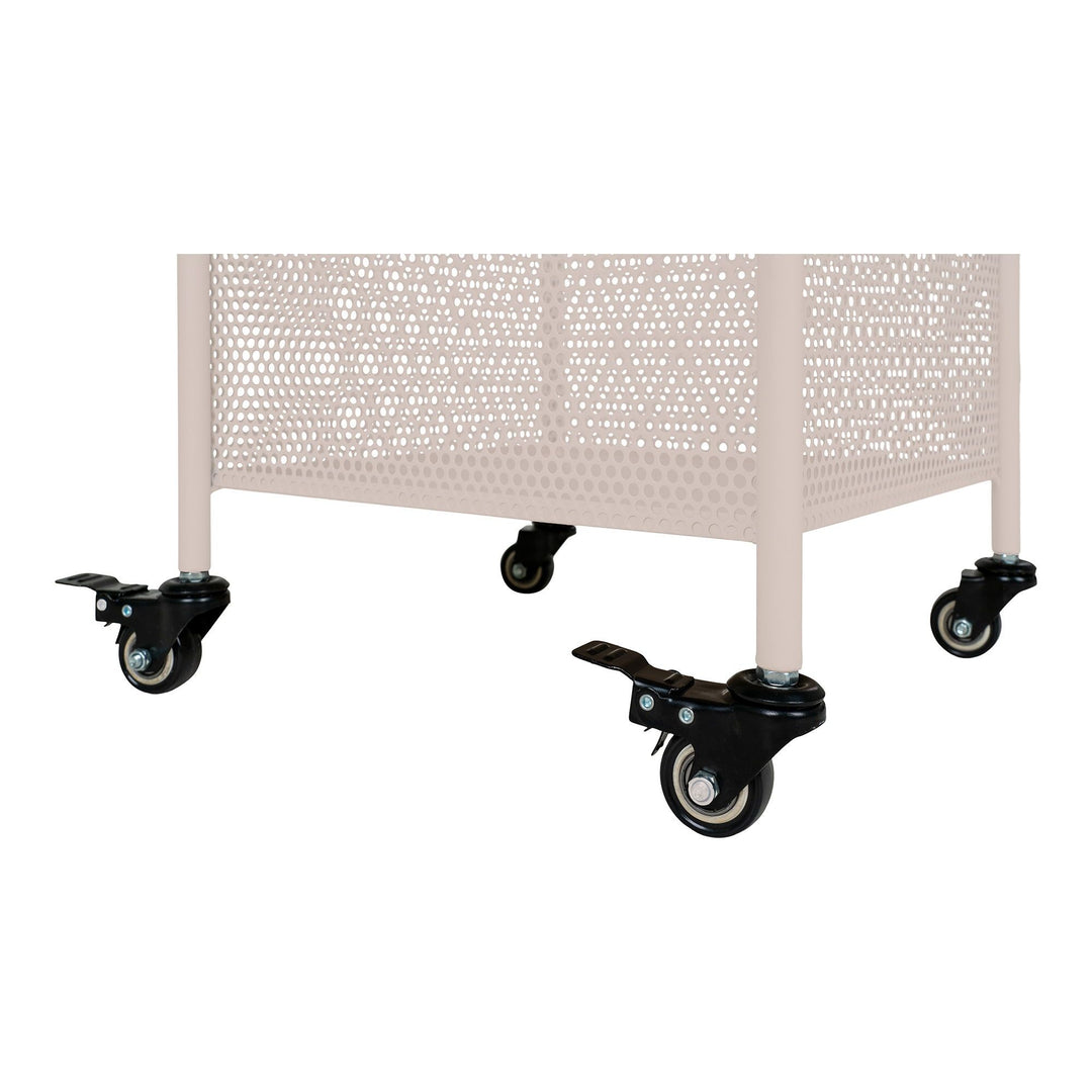 Kast op wielen Torres | Kleine & compact formaat | Zandkleurig | Industrieel