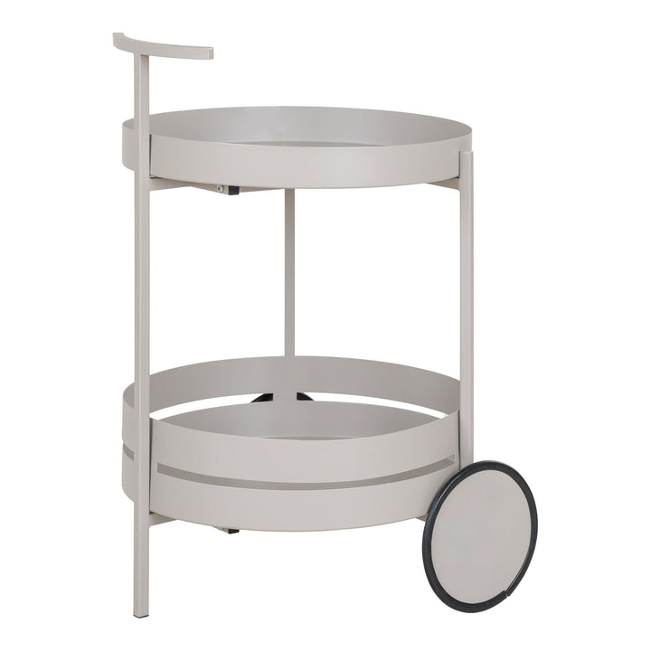 Bijzettafel Beja bar trolley | Staal | Grijs | Op wielen | Uniek