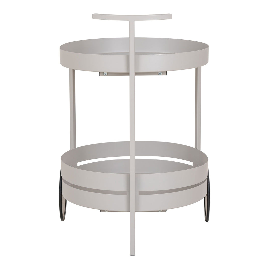 Bijzettafel Beja bar trolley | Staal | Grijs | Op wielen | Uniek