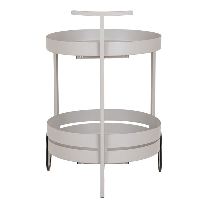 Bijzettafel Beja bar trolley | Staal | Grijs | Op wielen | Uniek