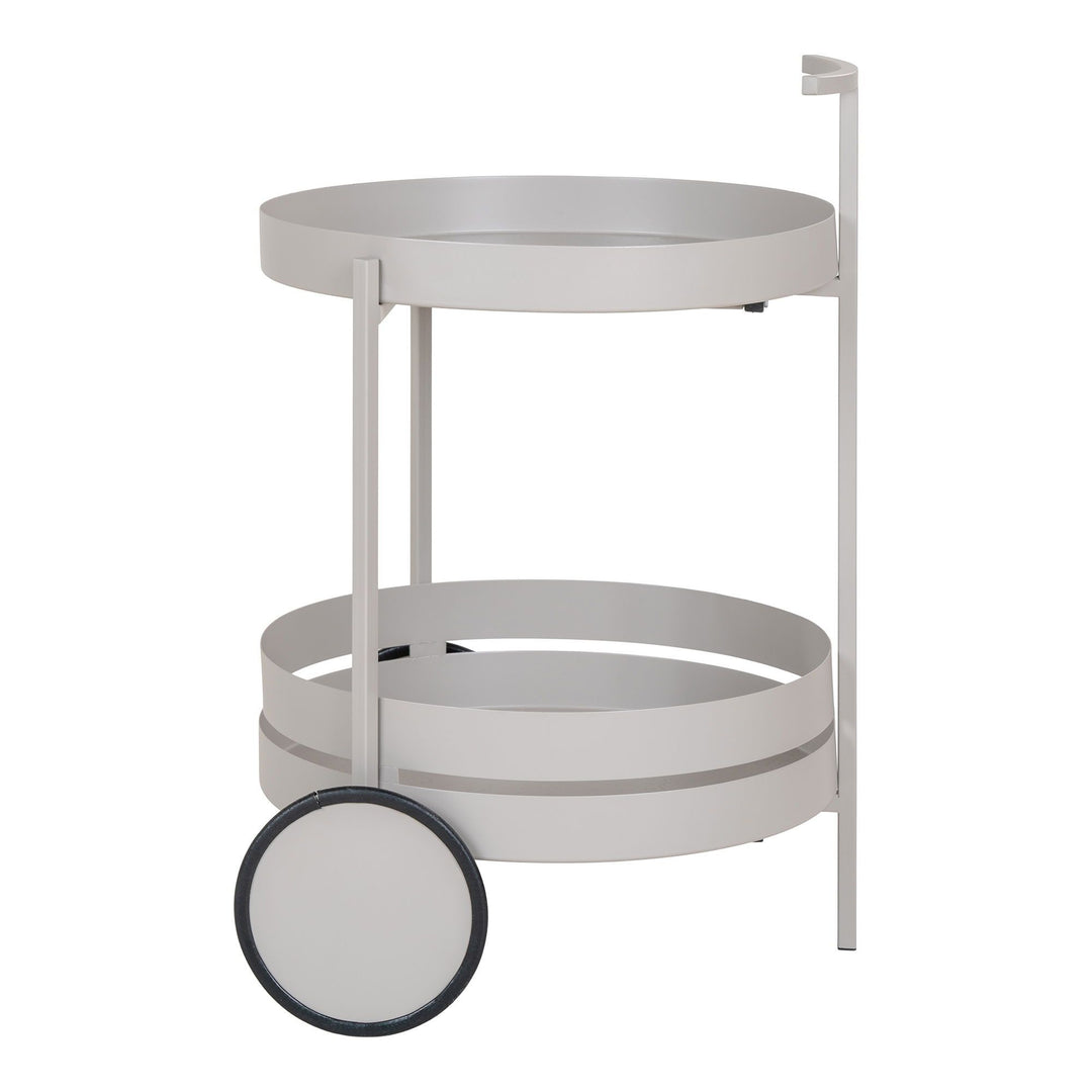 Bijzettafel Beja bar trolley | Staal | Grijs | Op wielen | Uniek
