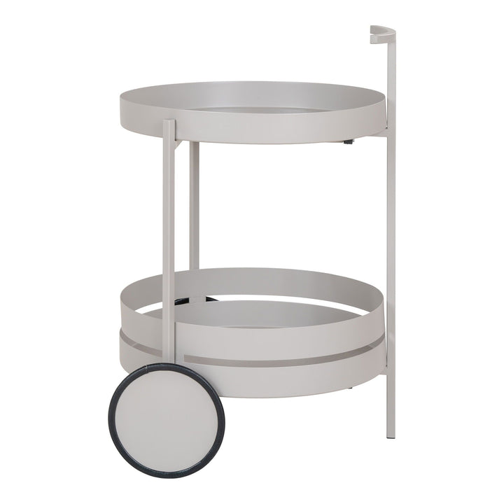 Bijzettafel Beja bar trolley | Staal | Grijs | Op wielen | Uniek