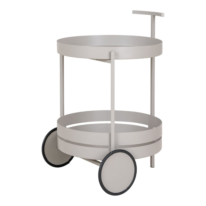 Bijzettafel Beja bar trolley | Staal | Grijs | Op wielen | Uniek