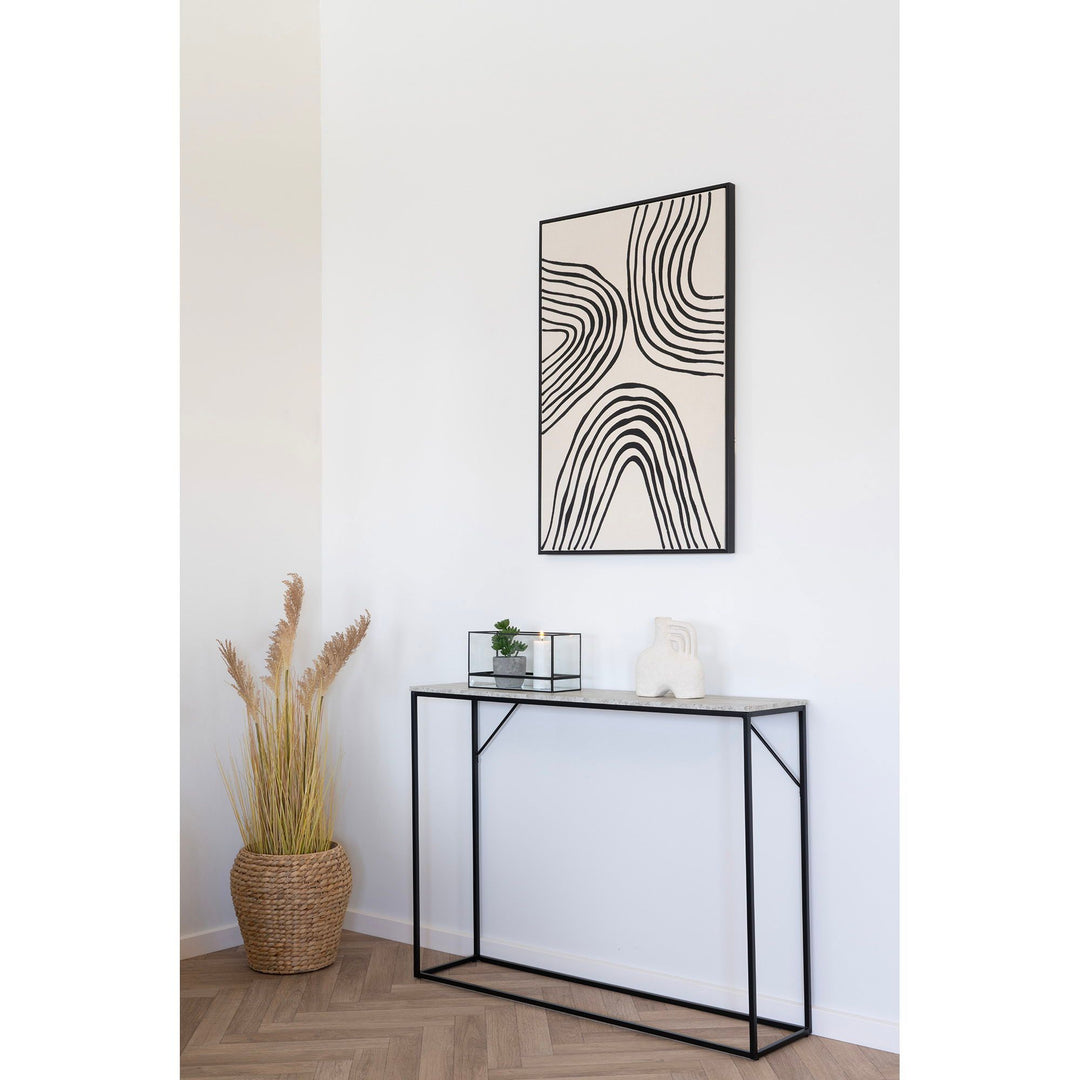 Side table Vita | Compact | Zwart met travertijnlook