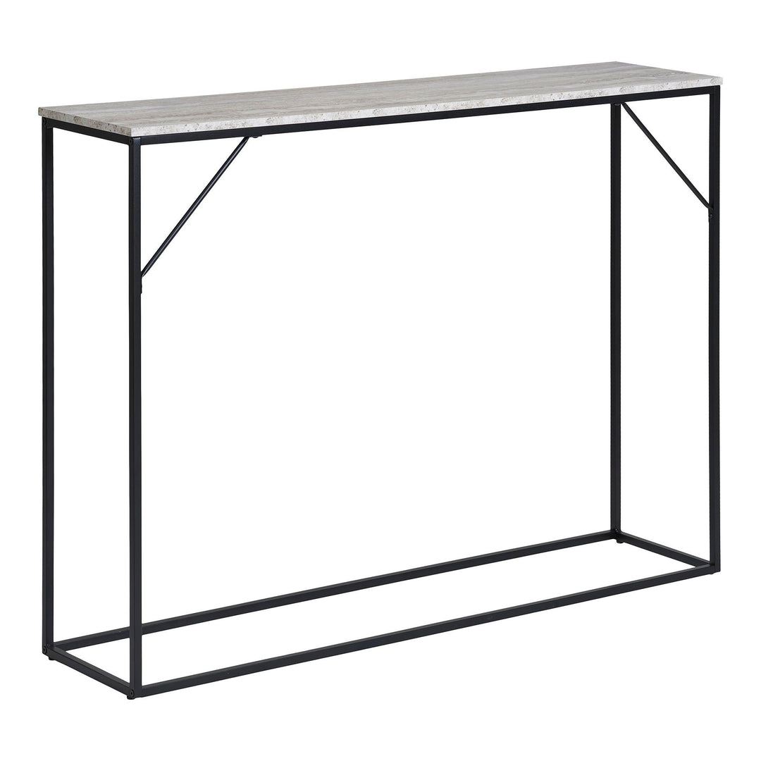 Side table Vita | Compact | Zwart met travertijnlook