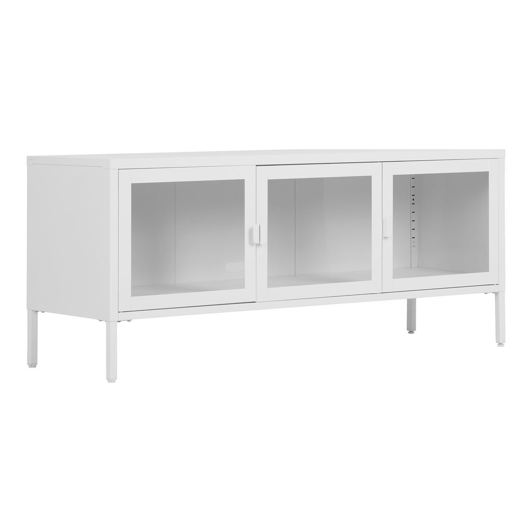 TV-meubel Brisbane | Wit | Staal met deuren van glas