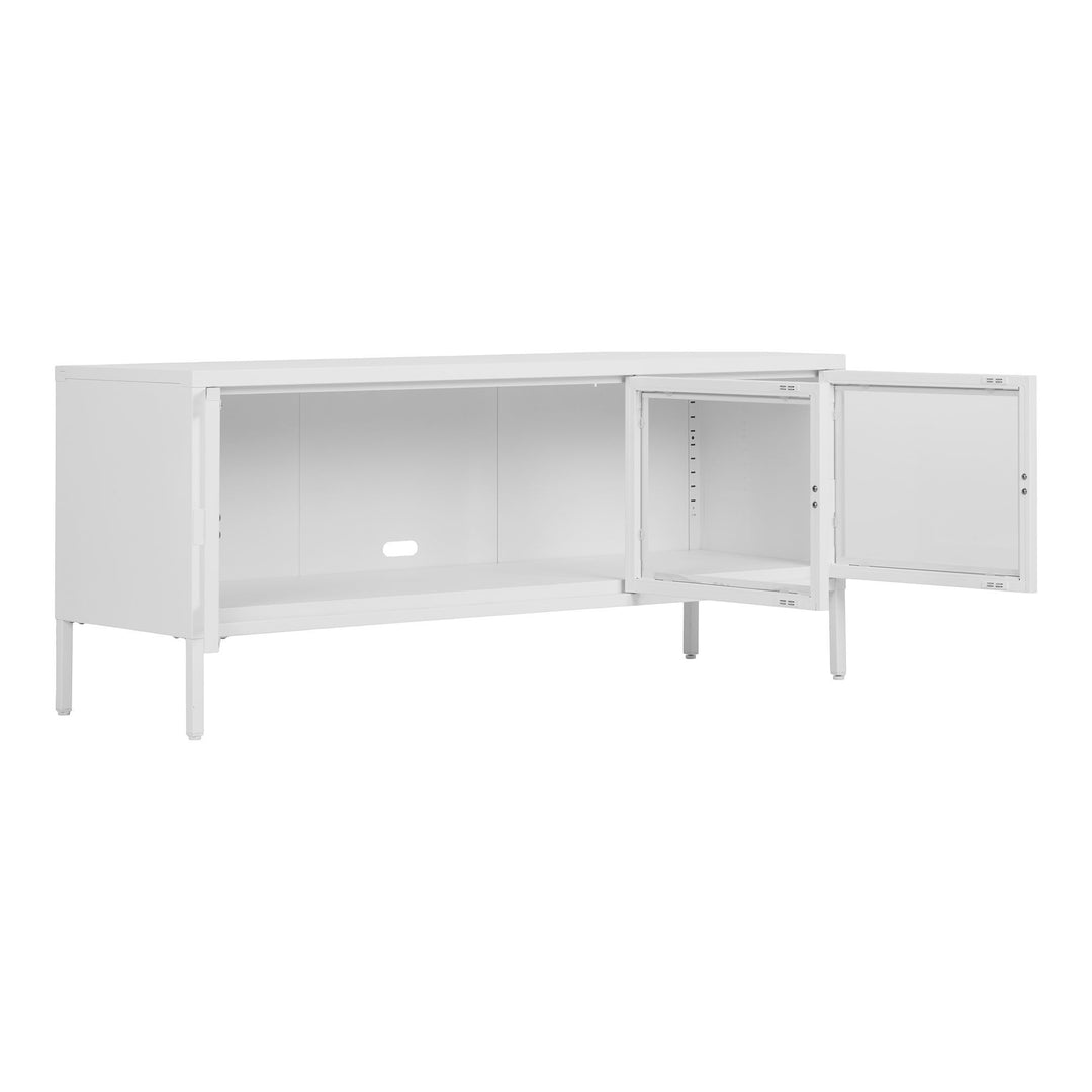 TV-meubel Brisbane | Wit | Staal met deuren van glas