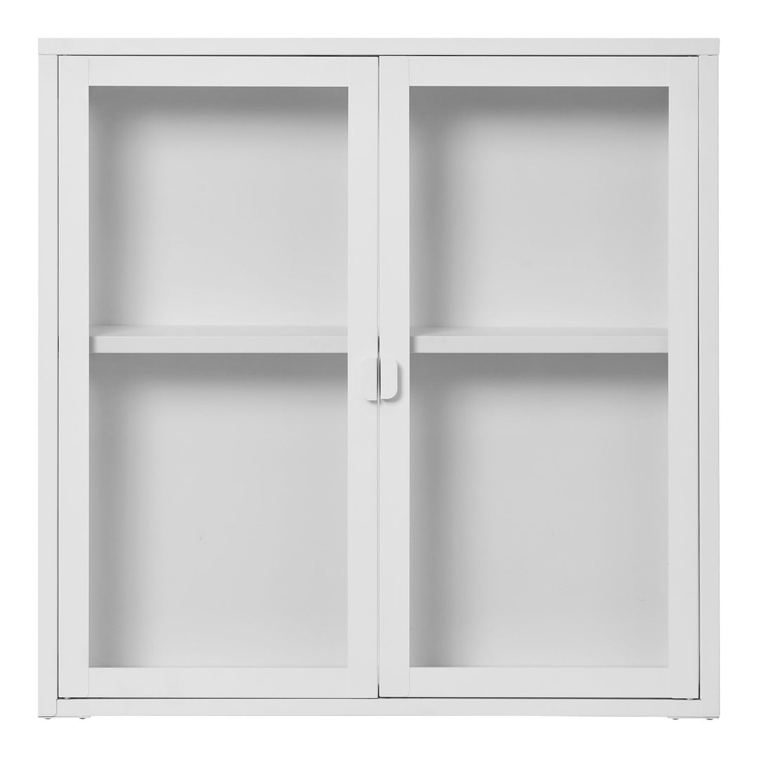 Wandkast Brisbane | Wit | Met glazen deuren
