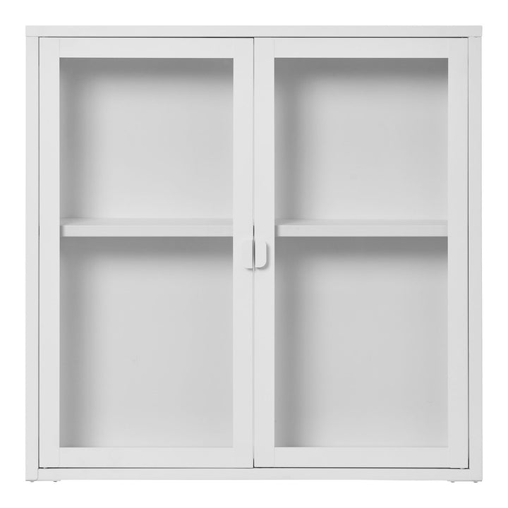Wandkast Brisbane | Wit | Met glazen deuren