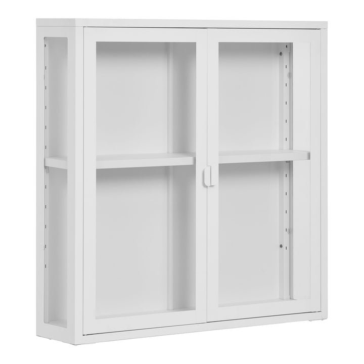 Wandkast Brisbane | Wit | Met glazen deuren