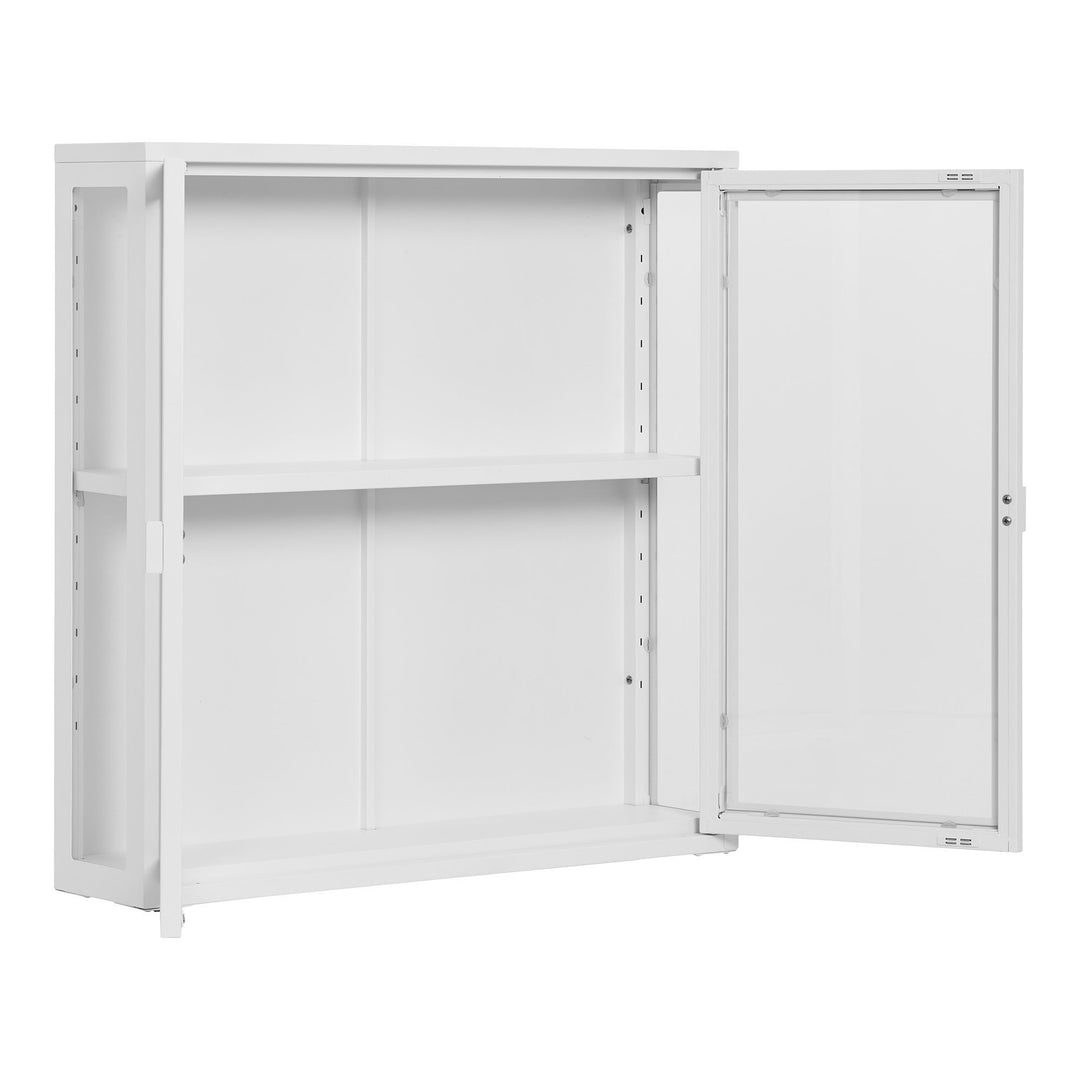 Wandkast Brisbane | Wit | Met glazen deuren