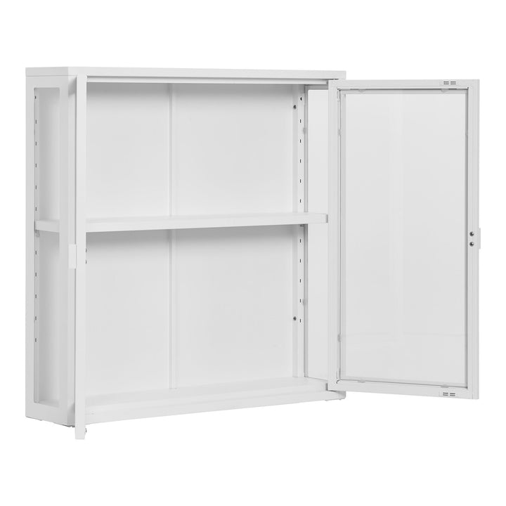 Wandkast Brisbane | Wit | Met glazen deuren