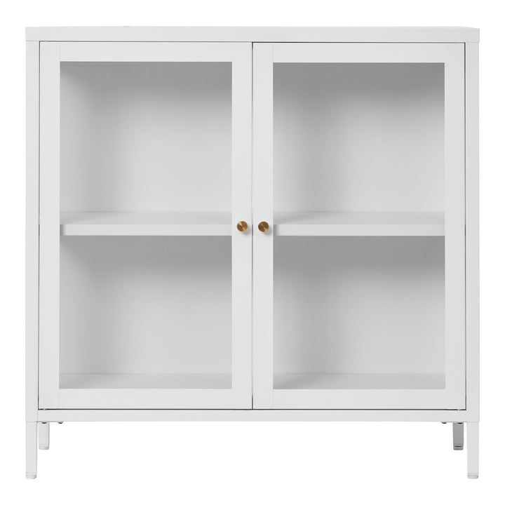 Kast Dalby met glazen deuren | Wit | Staal | Compact formaat
