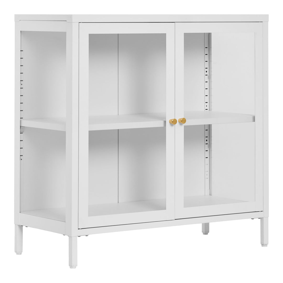 Kast Dalby met glazen deuren | Wit | Staal | Compact formaat