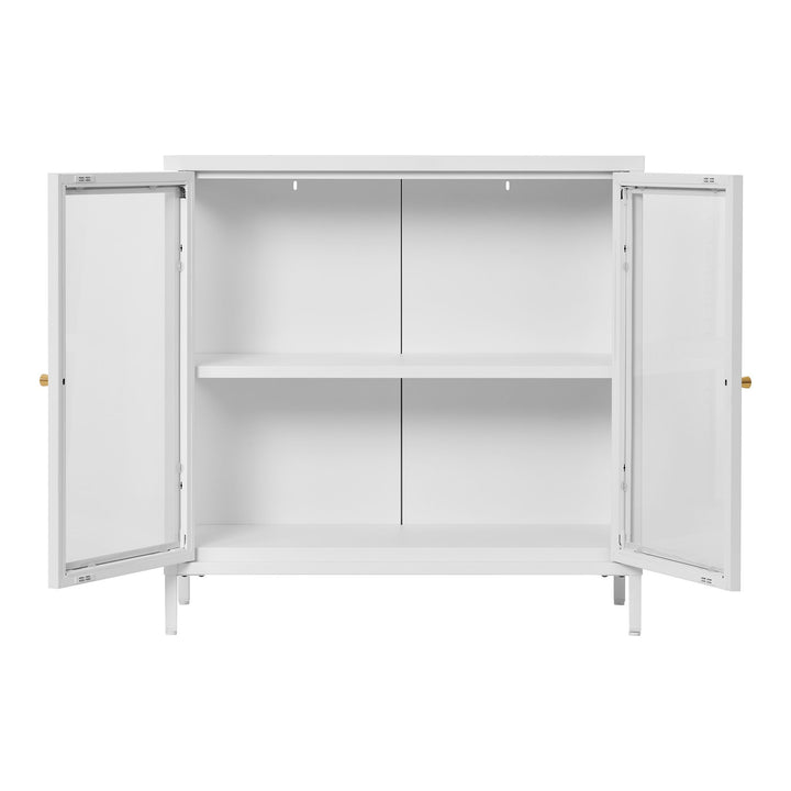 Kast Dalby met glazen deuren | Wit | Staal | Compact formaat
