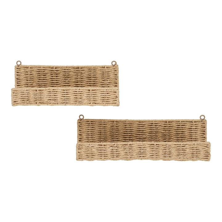 Wandplank Treviso | Natuurlijk van hoogwaardig papier | Set van 2 stuks
