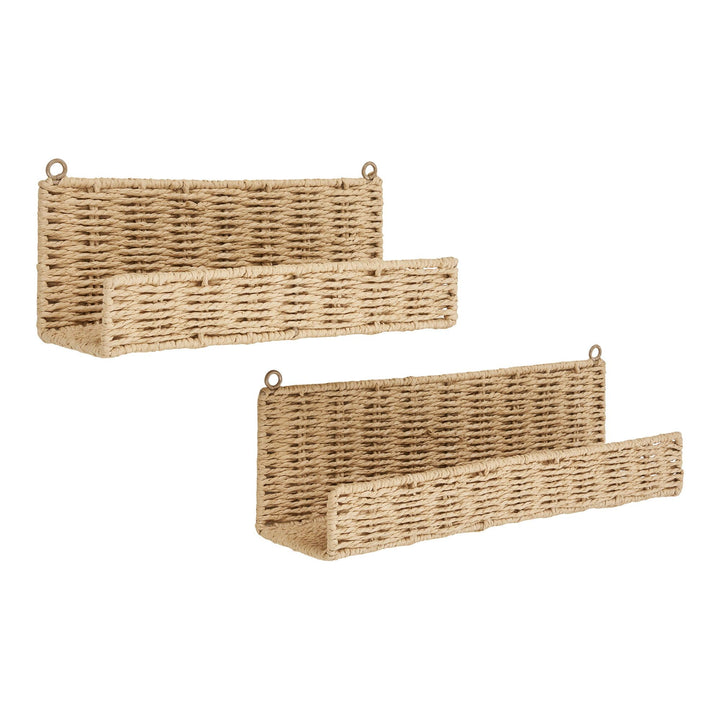Wandplank Treviso | Natuurlijk van hoogwaardig papier | Set van 2 stuks