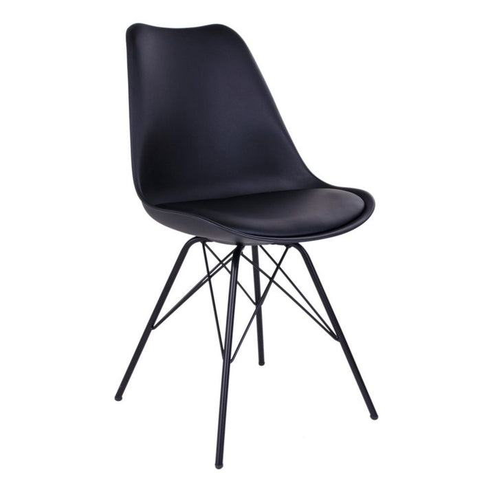 Eetkamerstoelen Oslo | PU-leer | Zwart | 2 stuks