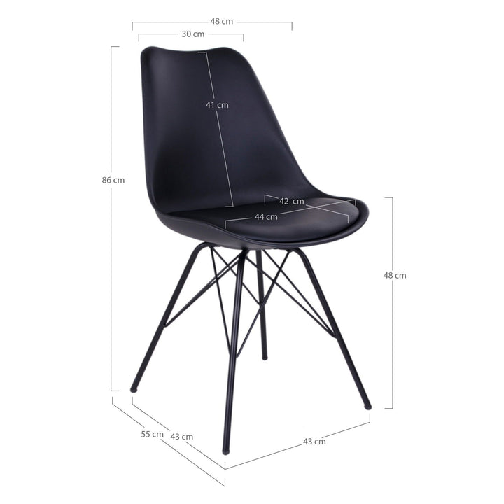 Eetkamerstoelen Oslo | PU-leer | Zwart | 2 stuks