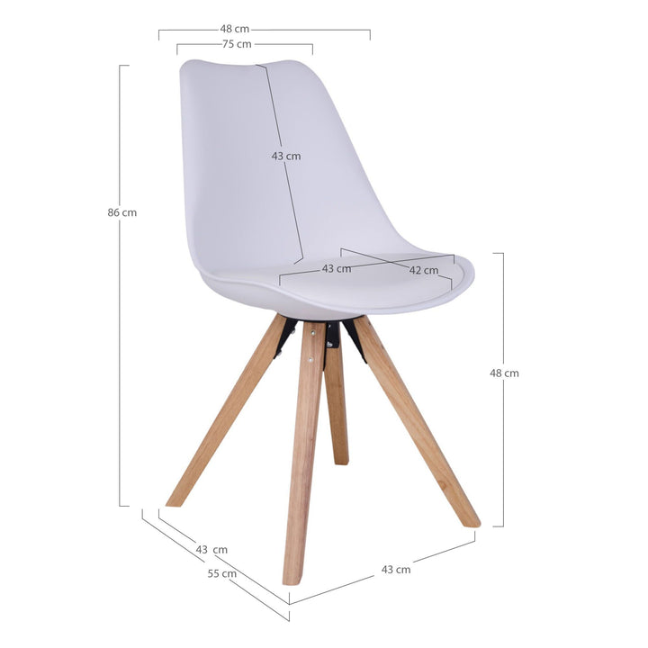 Eetkamerstoelen Bergen | PU-leer | Wit | 2 stuks