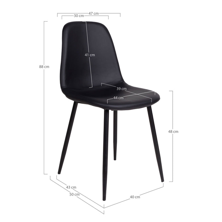 Eetkamerstoelen Stockholm | Zwart | PU-leer | 2 stuks