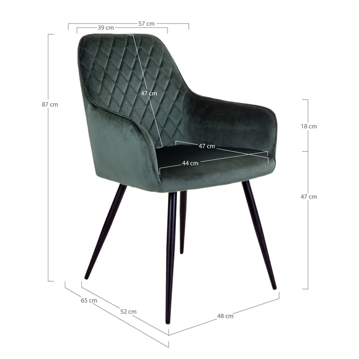 Eetkamerstoelen Harbo | Groen | Velvet | 2 stuks
