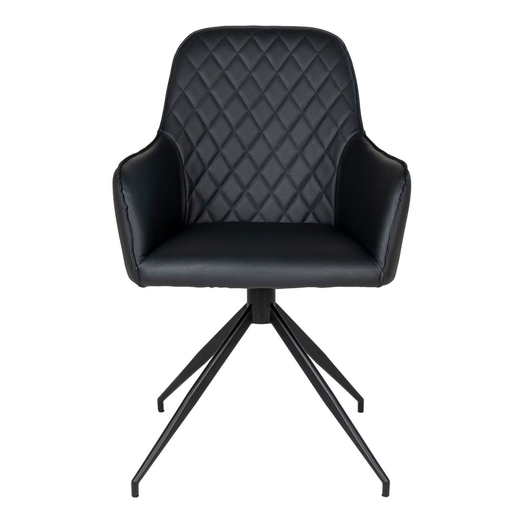 Eetkamerstoel Harbo | Draaibaar | Zwart | PU-leer