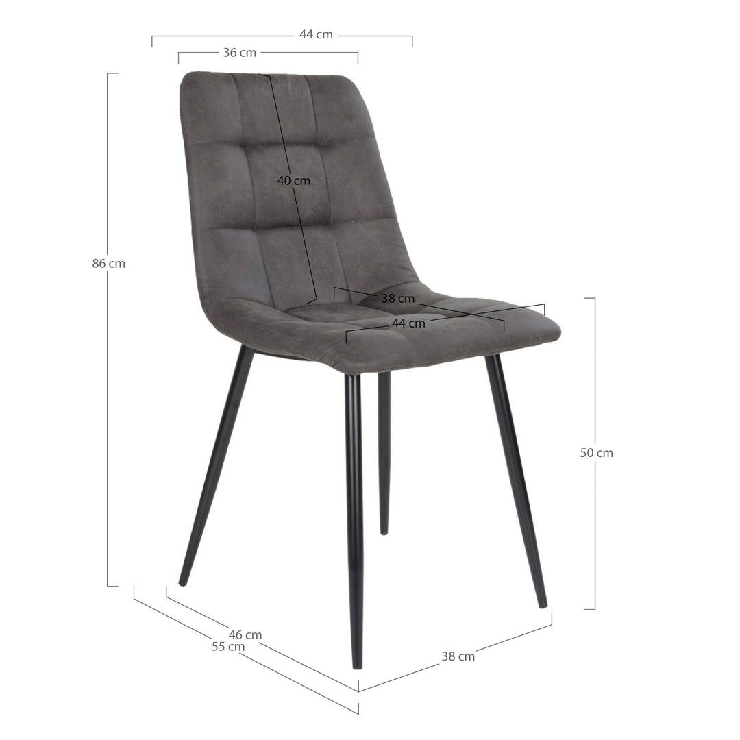 Eetkamerstoelen Middelfart | Microfiber bekleding | Grijs | 2 stuks