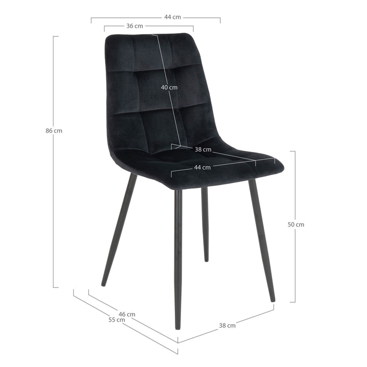Eetkamerstoelen Middelfart | Zwart | Velvet | 2 stuks