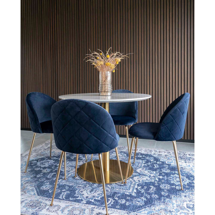 Eetkamerstoelen Geneve | Blauw | Velvet | 2 stuks