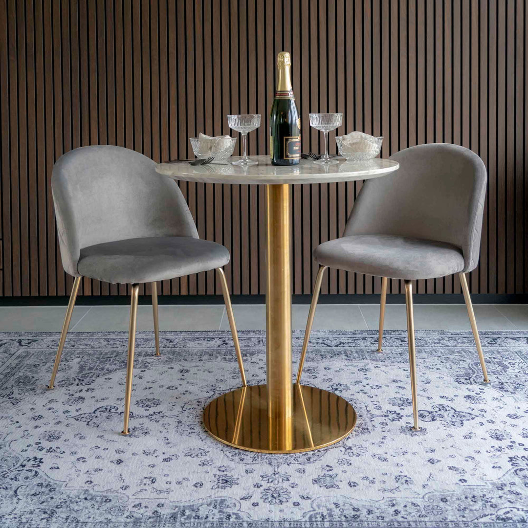 Eetkamerstoelen Geneve | Grijs | Velvet | 2 stuks