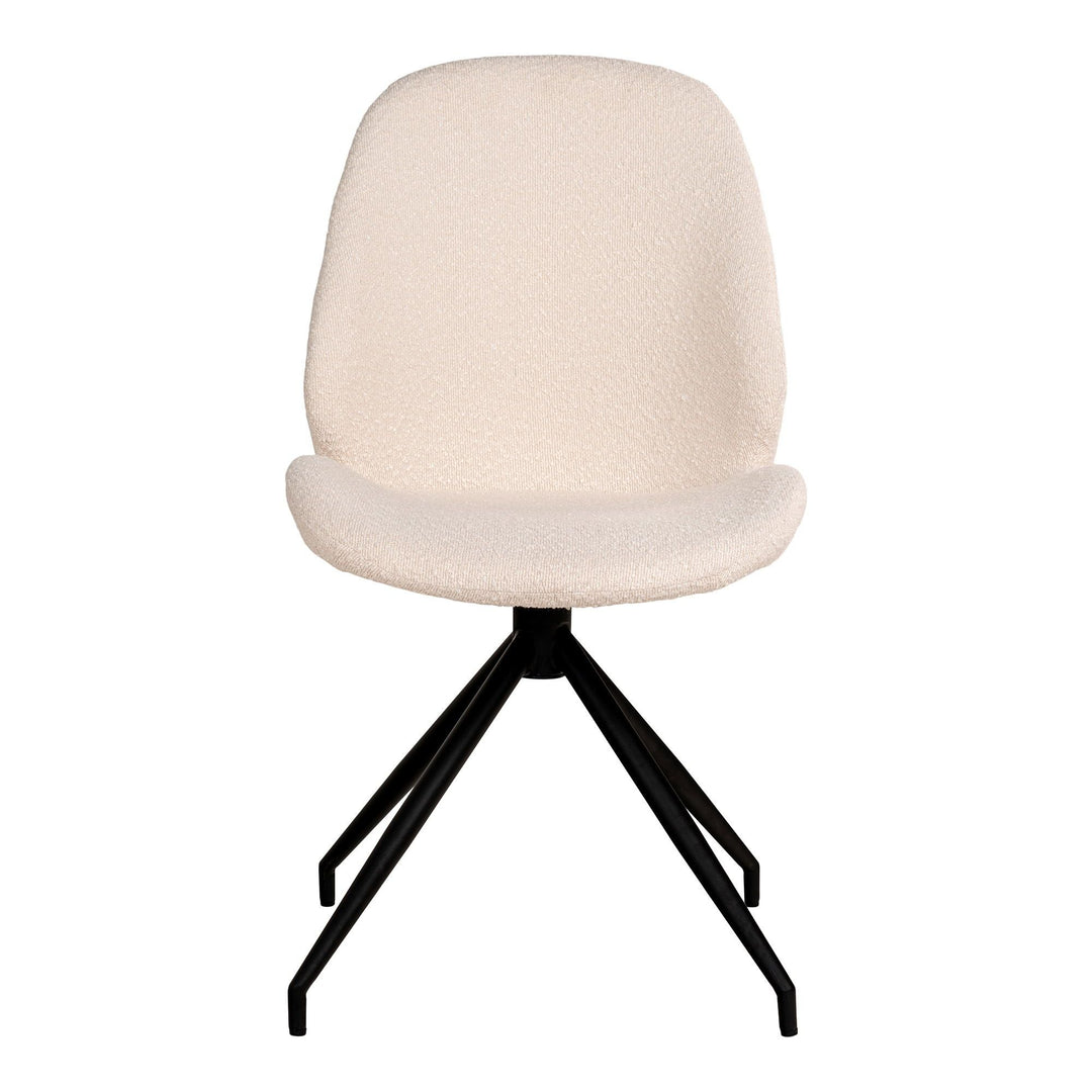 Eetkamerstoelen Monte Carlo | Bouclé | Wit | Draaibaar | 2 stuks