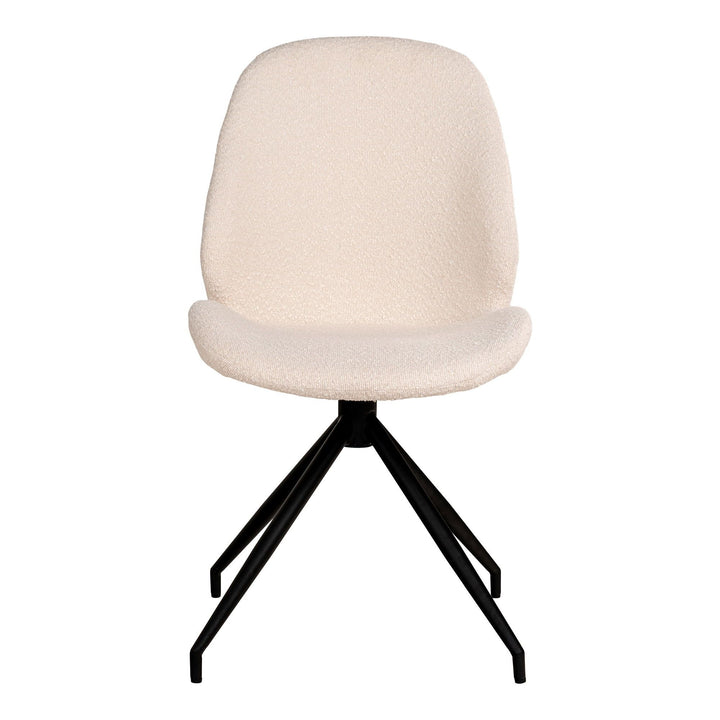 Eetkamerstoelen Monte Carlo | Bouclé | Wit | Draaibaar | 2 stuks