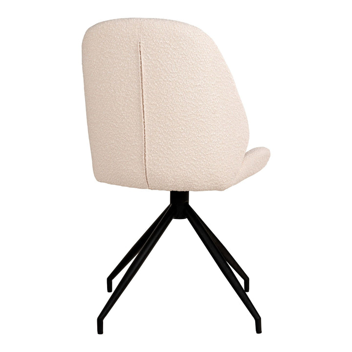 Eetkamerstoelen Monte Carlo | Bouclé | Wit | Draaibaar | 2 stuks