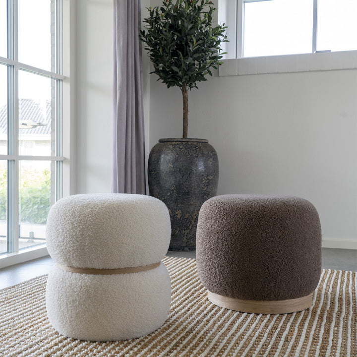 Poef Belfort | Bruin | Compact & rond