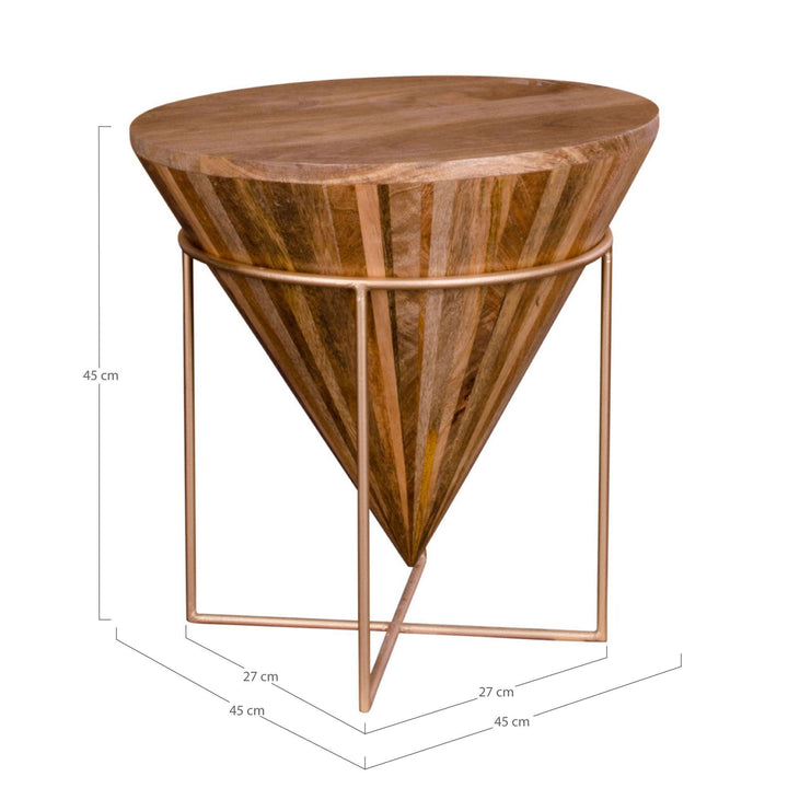 Bijzettafel Hapur | Echt mangohout | Rond | Uniek