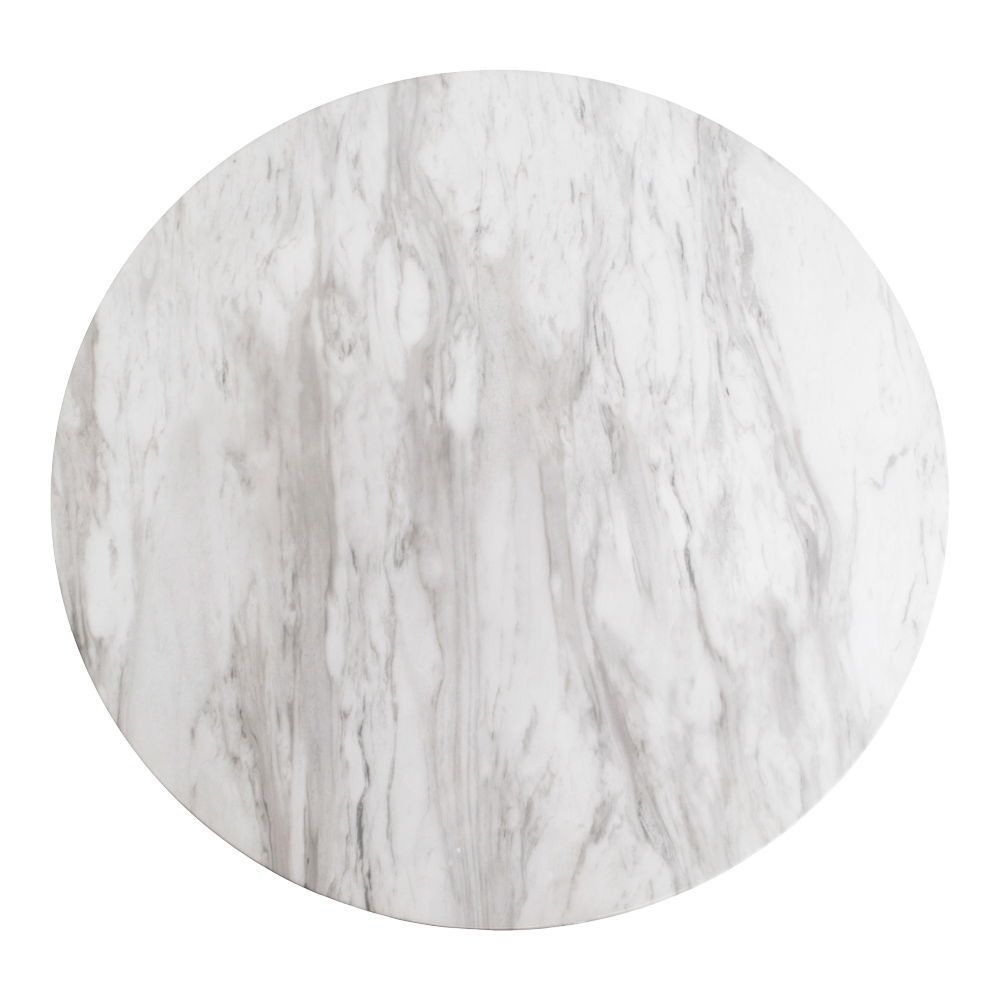 Salontafel Bolzano | Rond | Zwart onderstel met marmerlook tafeblad