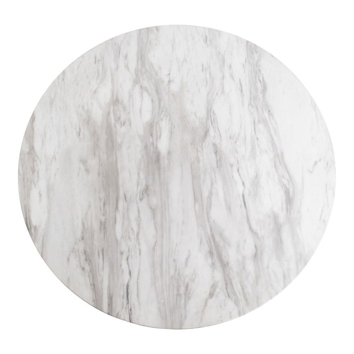 Salontafel Bolzano | Rond | Zwart onderstel met marmerlook tafeblad