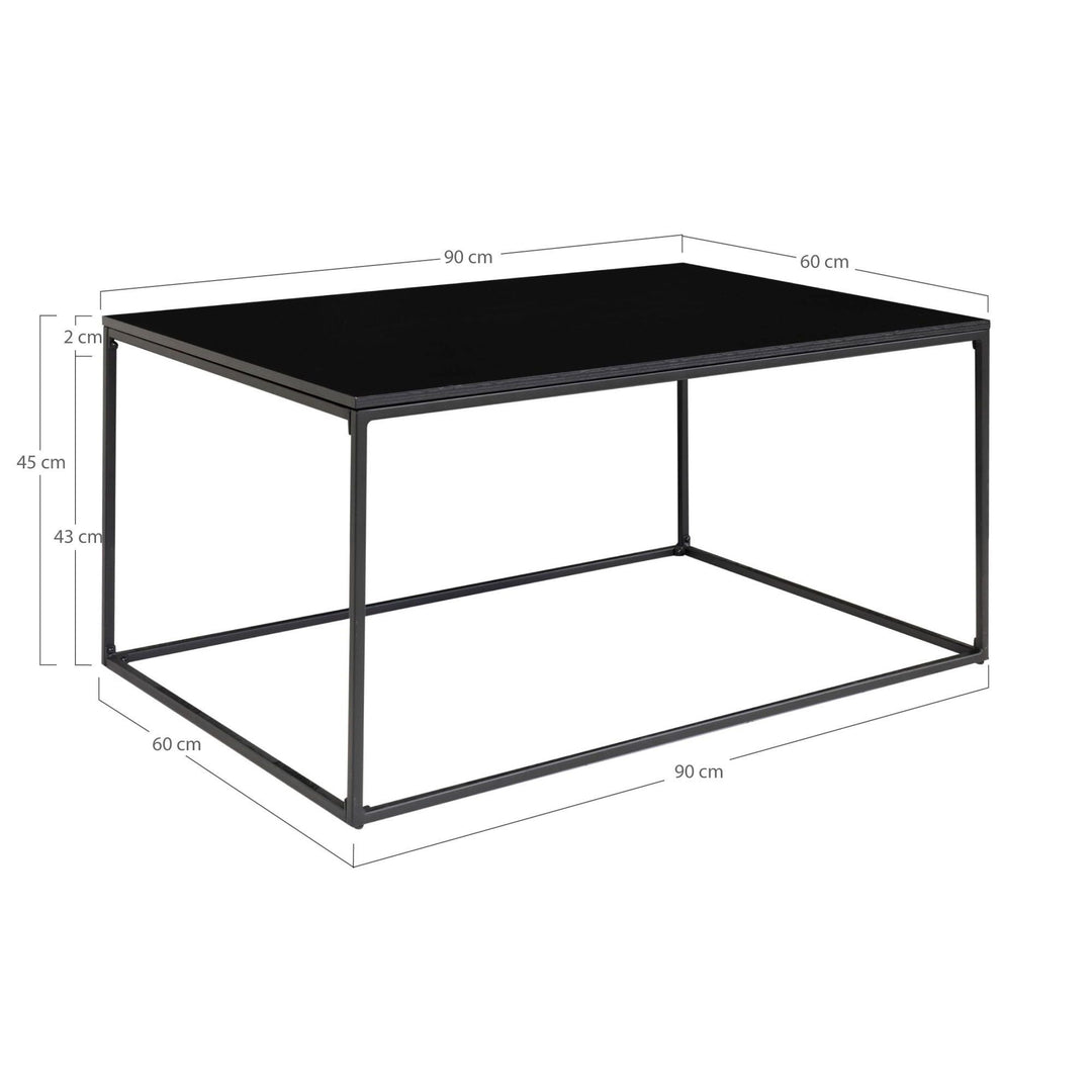 Salontafel Vita | Volledig zwart | Industrieel | Modern