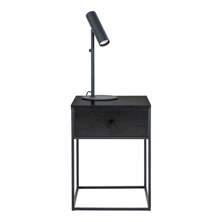 Side table Vita | Zwart | Met lade | Ook geschikt als nachtkastje