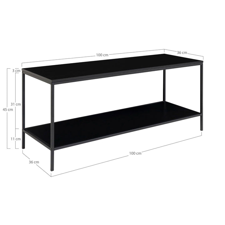 TV-meubel Vita | Zwart | Metalen poten