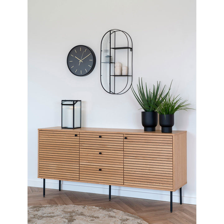 Wandklok Kensington | Stille klok | Zwart