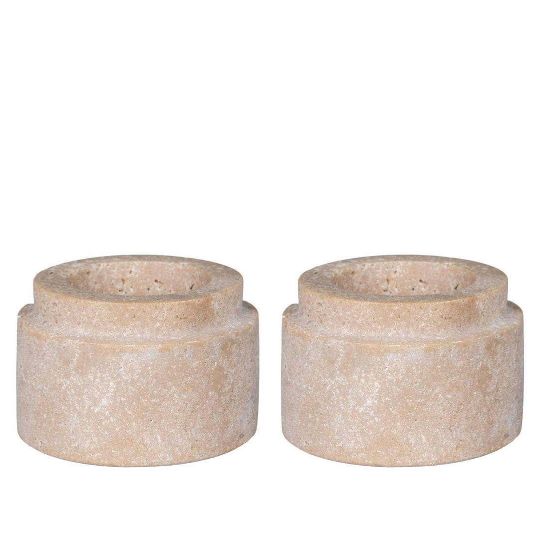 Waxinelichthouders | Natuursteen | Set van 2