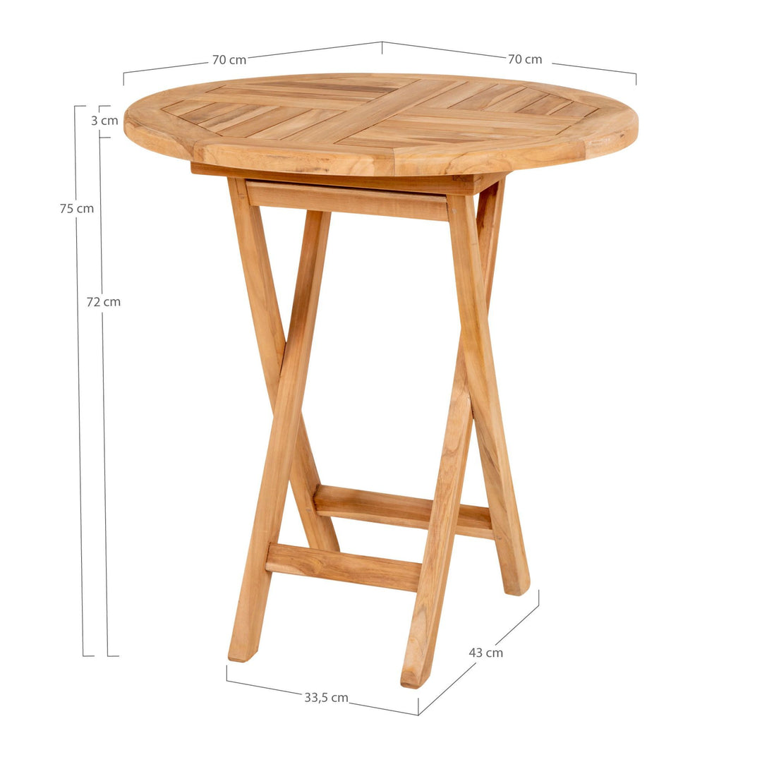 Bijzettafel Oviedo | Teakhout | Natuurlijk | Rond